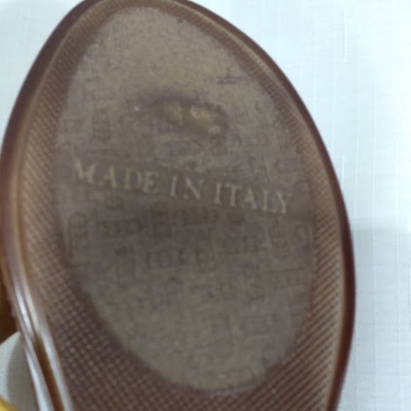 Flip flop sandals with gold tone accented  with silver tone studs and rhinestone - Picture 3 of 4